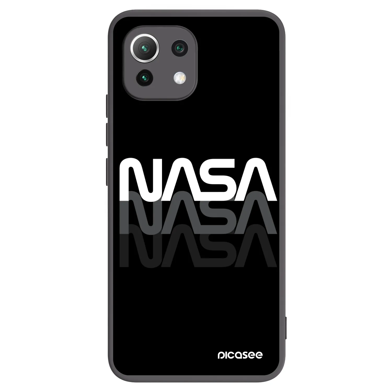 Picasee Μαύρη θήκη σιλικόνης για Xiaomi Mi 11 Lite - NASA Triple