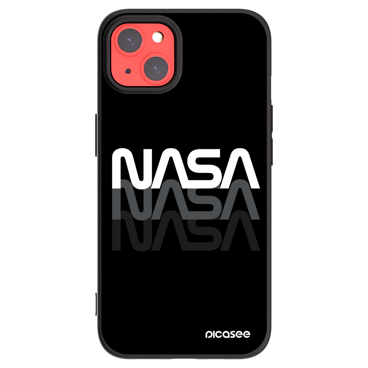 Picasee Μαύρη θήκη σιλικόνης για Apple iPhone 13 - NASA Triple
