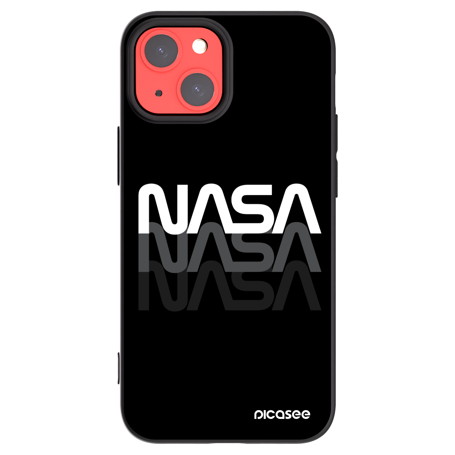 Picasee Μαύρη θήκη σιλικόνης για Apple iPhone 13 mini - NASA Triple