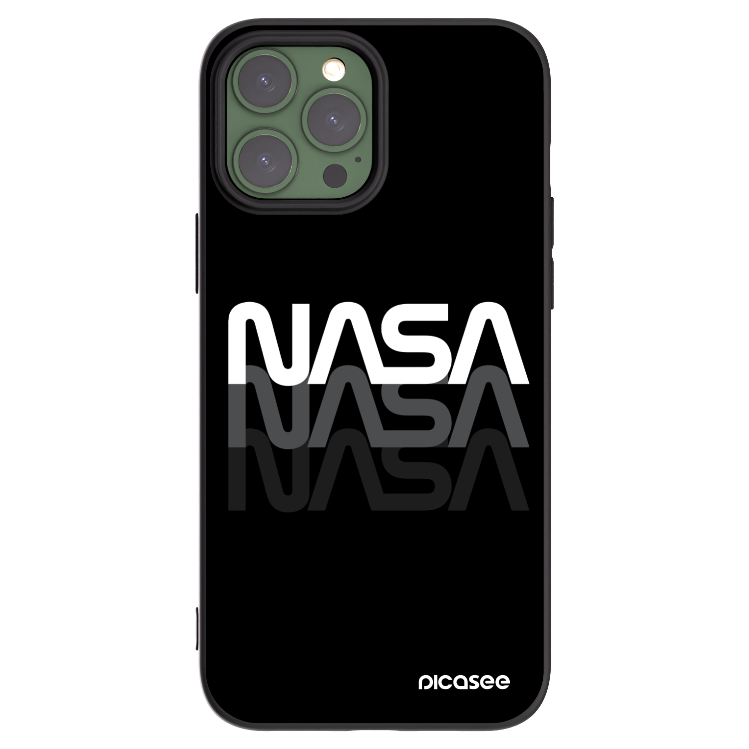 Picasee Μαύρη θήκη σιλικόνης για Apple iPhone 13 Pro Max - NASA Triple