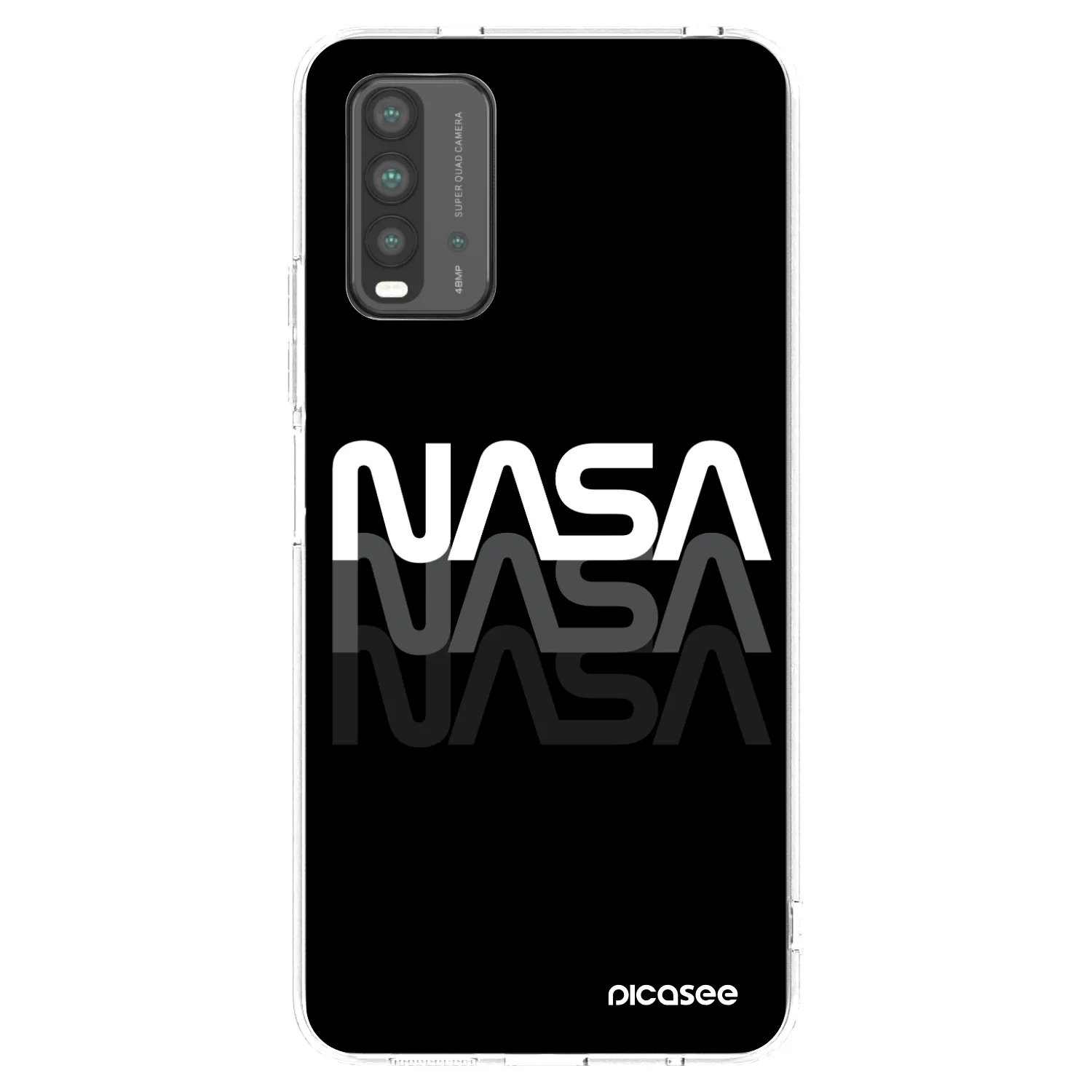 Picasee Μαύρη θήκη σιλικόνης για Xiaomi Redmi 9T - NASA Triple