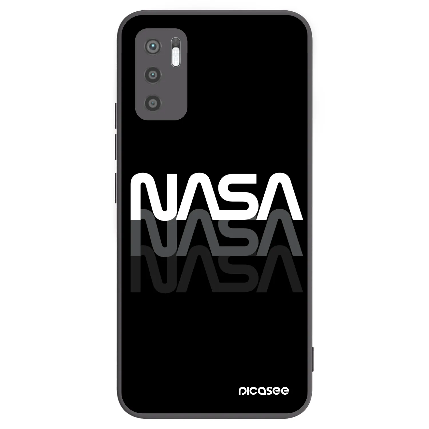 Picasee Μαύρη θήκη σιλικόνης για Xiaomi Redmi Note 10 5G - NASA Triple