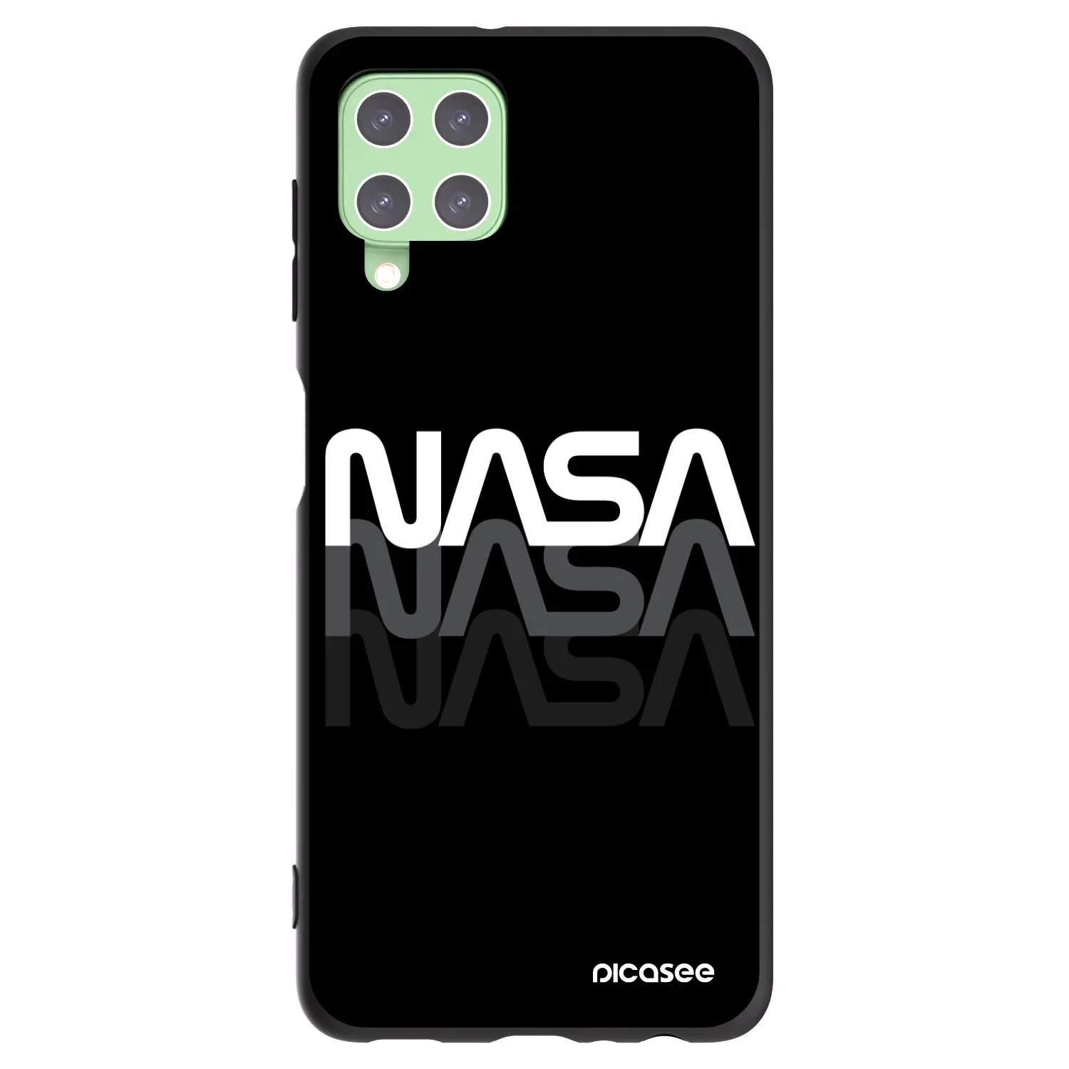Picasee Μαύρη θήκη σιλικόνης για Samsung Galaxy A22 A225F 4G - NASA Triple