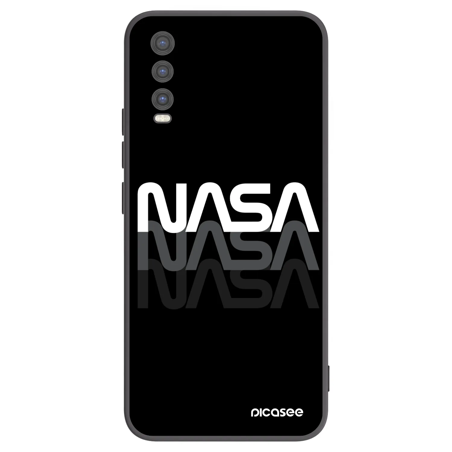 Picasee Μαύρη θήκη σιλικόνης για Vivo Y20s - NASA Triple