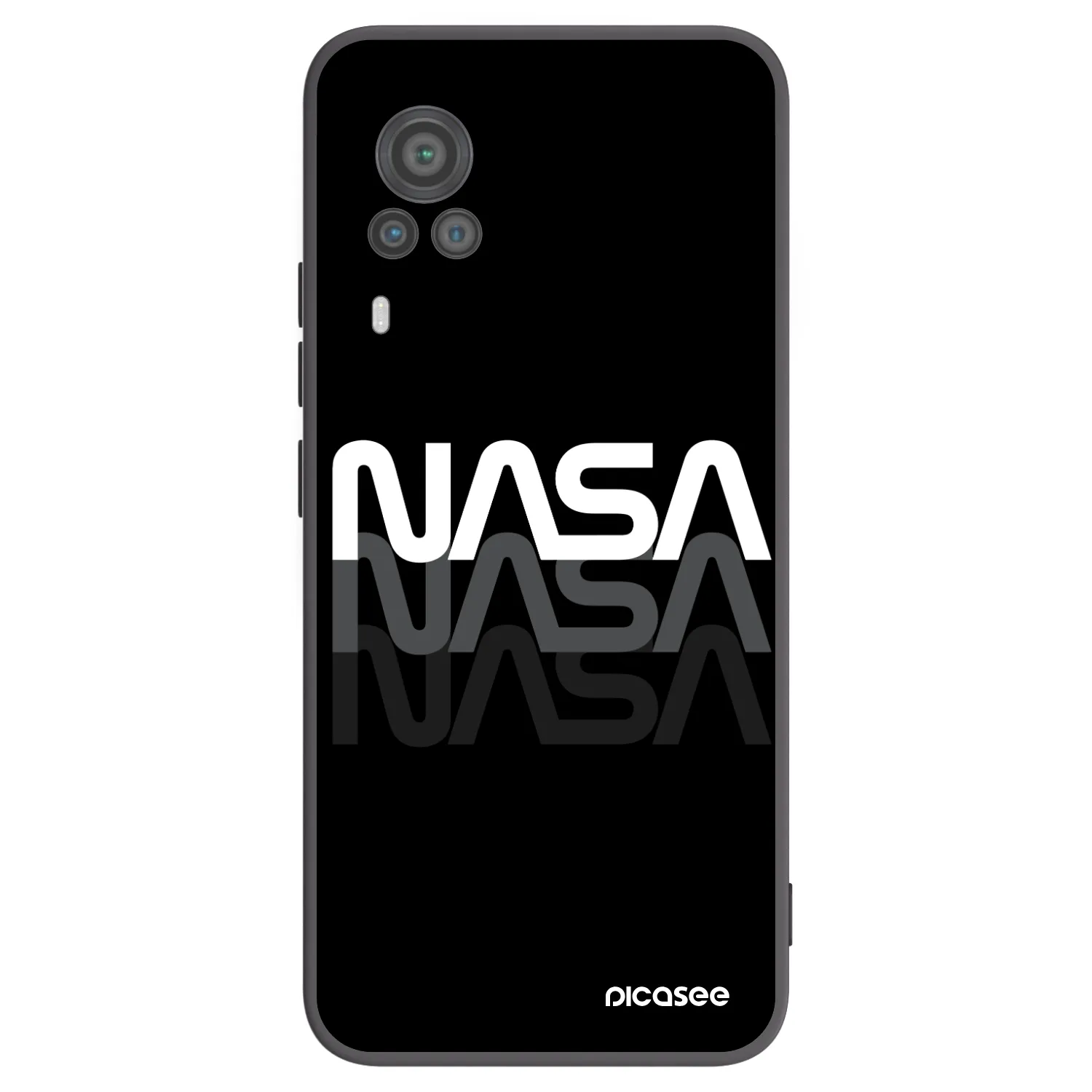 Picasee Μαύρη θήκη σιλικόνης για Vivo X60 Pro 5G - NASA Triple