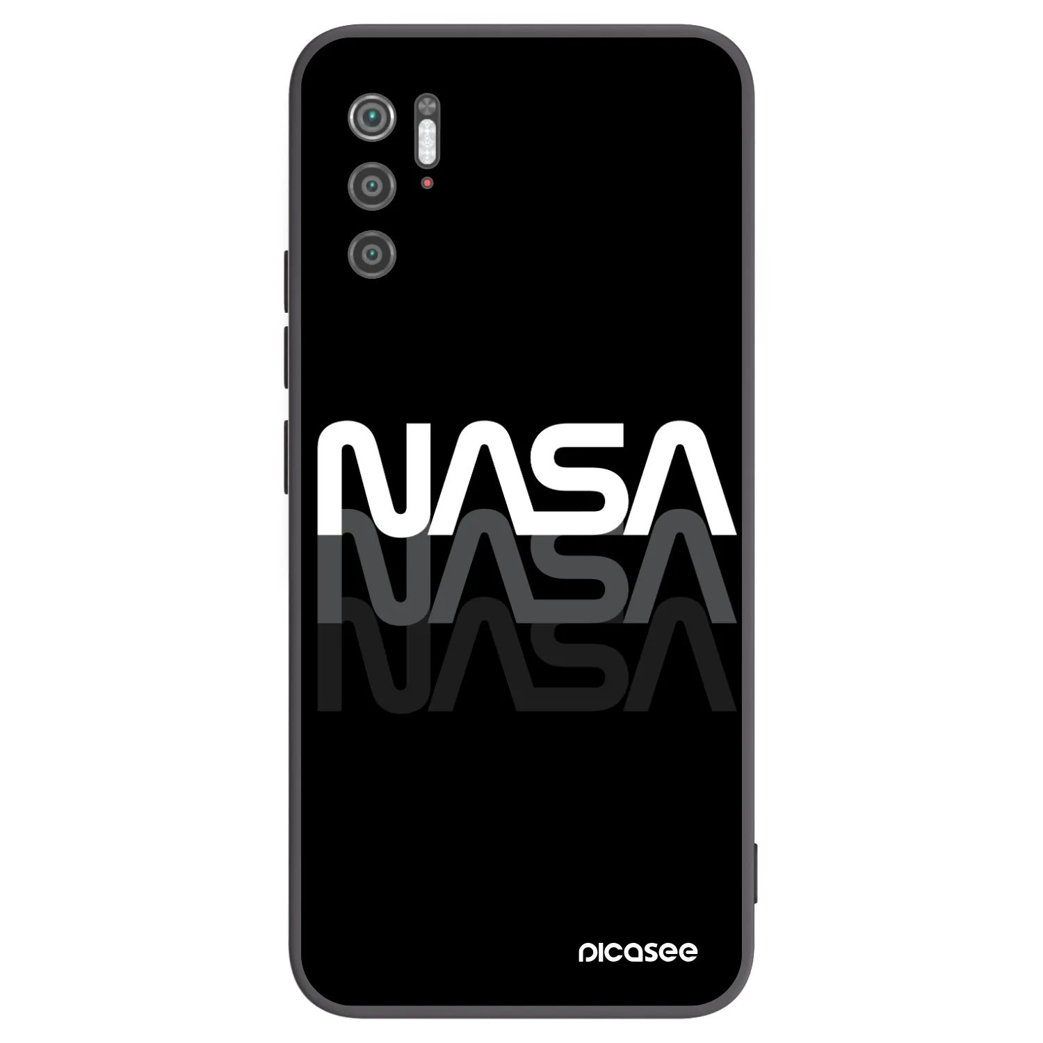 Picasee Μαύρη θήκη σιλικόνης για Xiaomi Poco M3 Pro 5G - NASA Triple