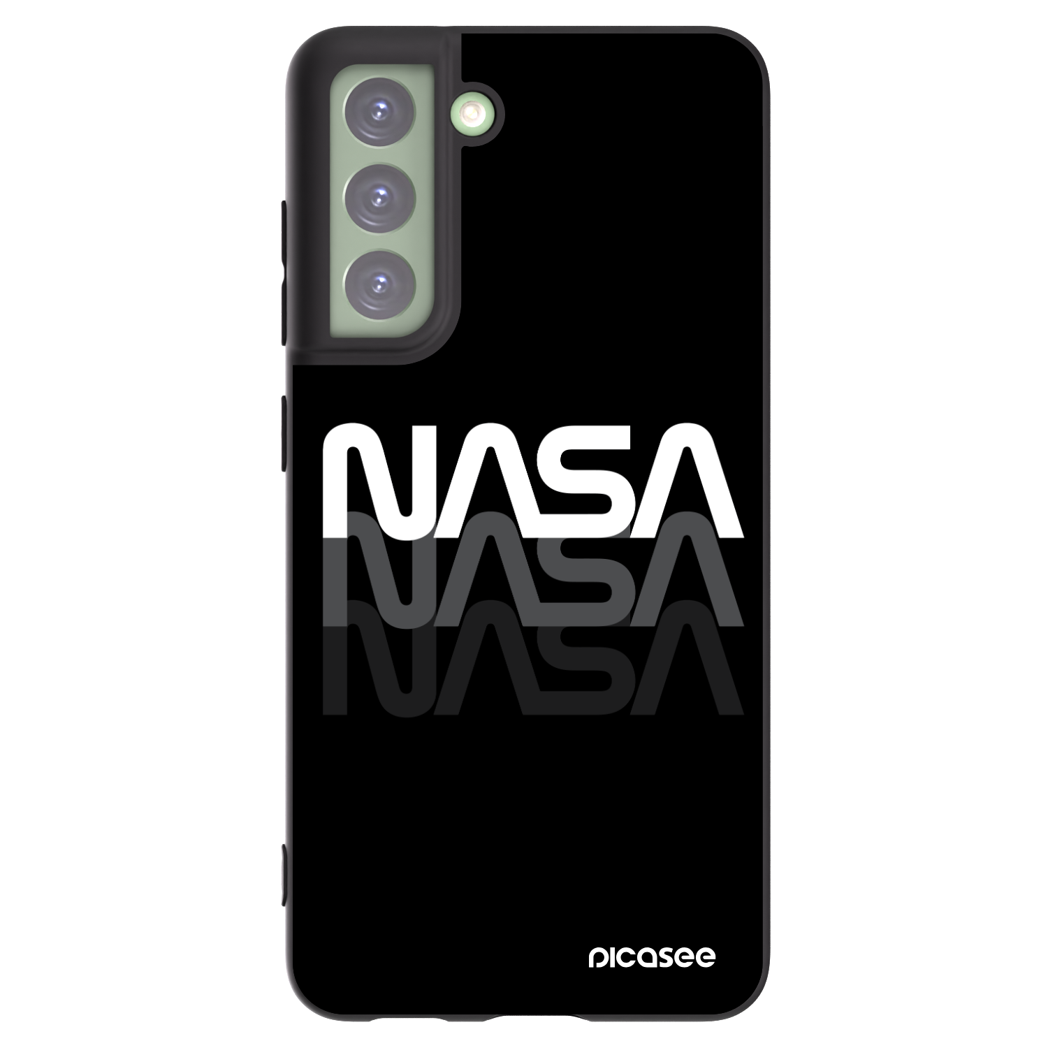 Picasee Μαύρη θήκη σιλικόνης για Samsung Galaxy S21 FE 5G - NASA Triple
