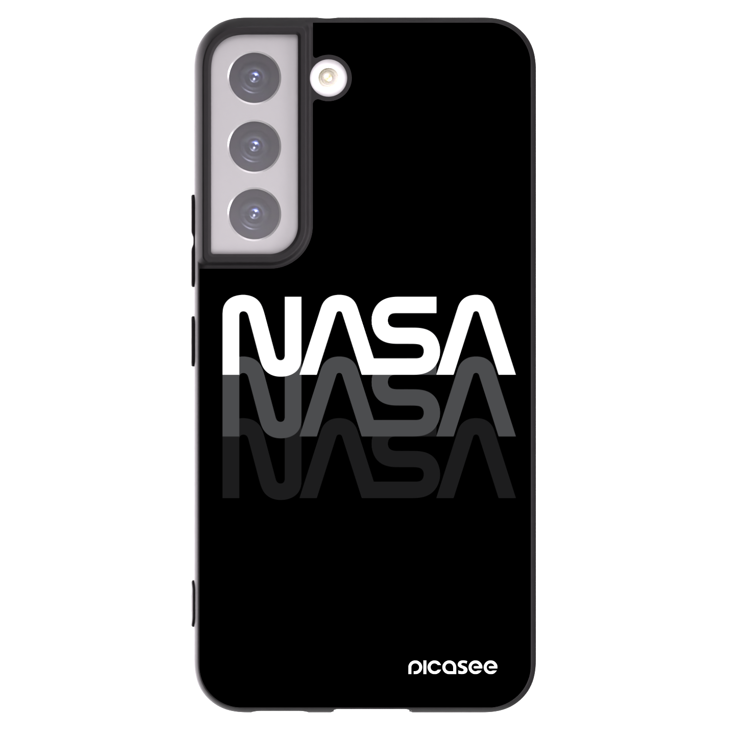 Picasee Μαύρη θήκη σιλικόνης για Samsung Galaxy S22 5G - NASA Triple