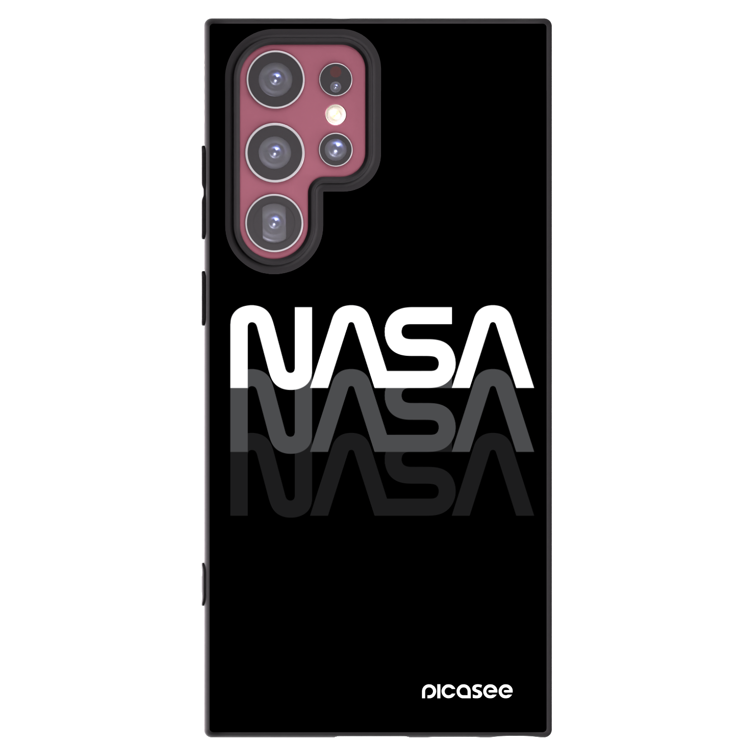 Picasee Μαύρη θήκη σιλικόνης για Samsung Galaxy S22 Ultra 5G - NASA Triple