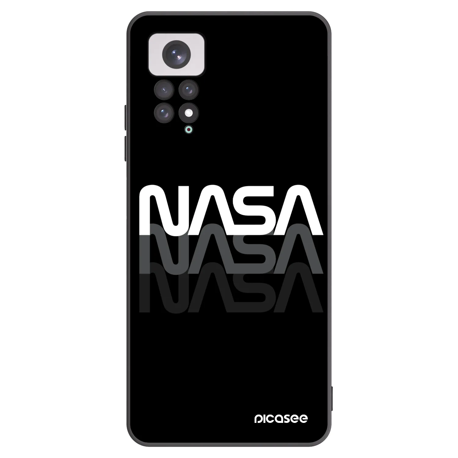 Picasee Μαύρη θήκη σιλικόνης για Xiaomi Redmi Note 11 - NASA Triple
