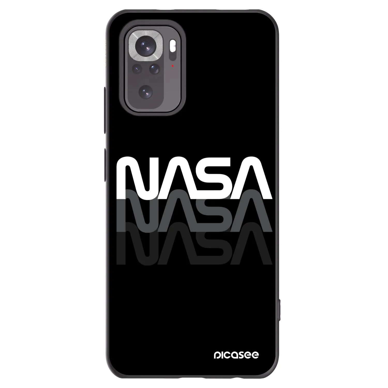 Picasee Μαύρη θήκη σιλικόνης για Xiaomi Redmi Note 11S 4G - NASA Triple