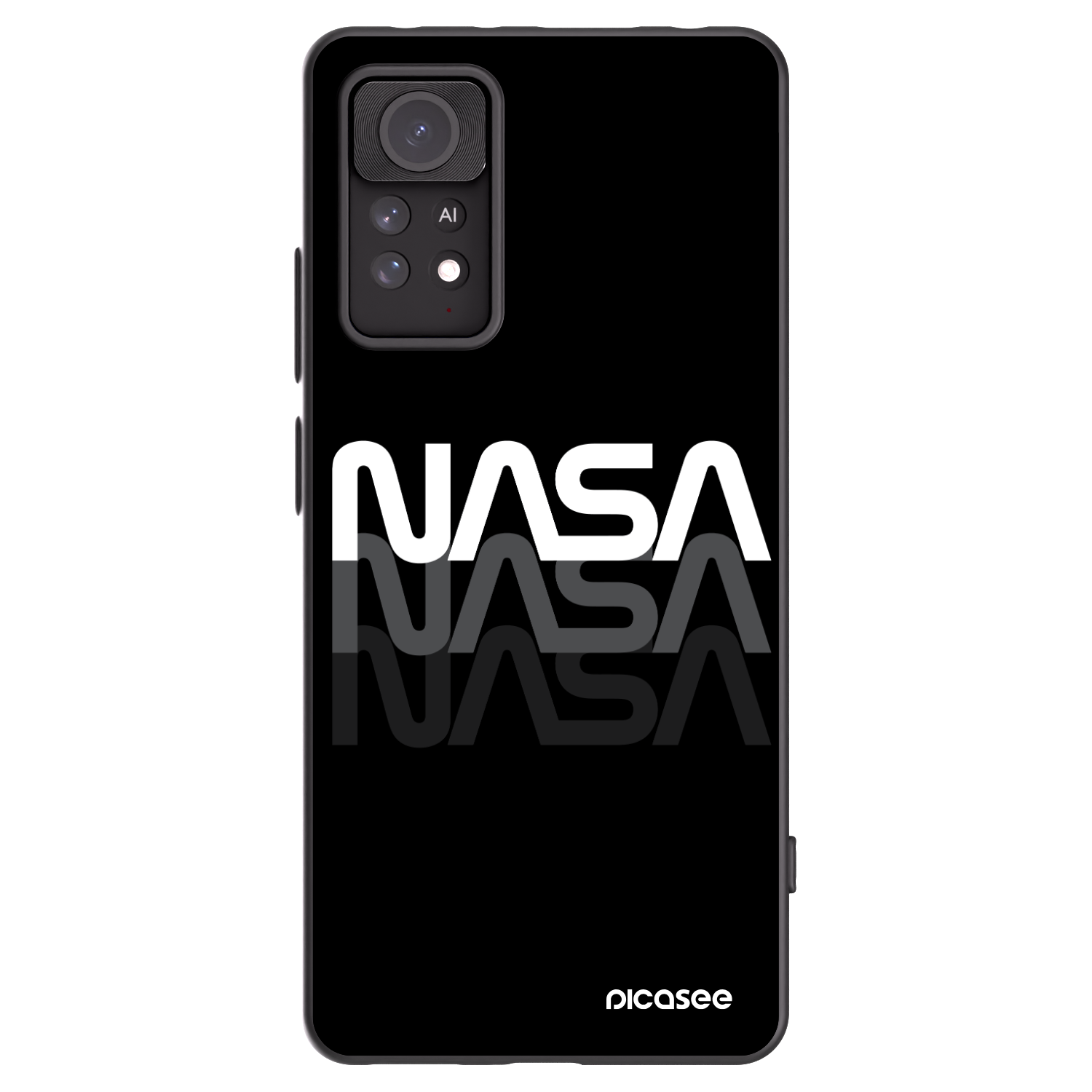 Picasee Μαύρη θήκη σιλικόνης για Xiaomi Redmi Note 11 Pro 5G - NASA Triple