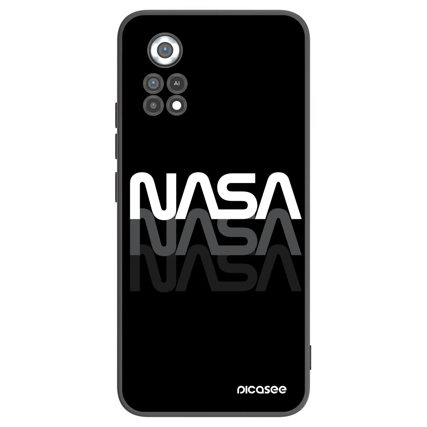 Picasee Μαύρη θήκη σιλικόνης για Xiaomi Poco X4 Pro 5G - NASA Triple