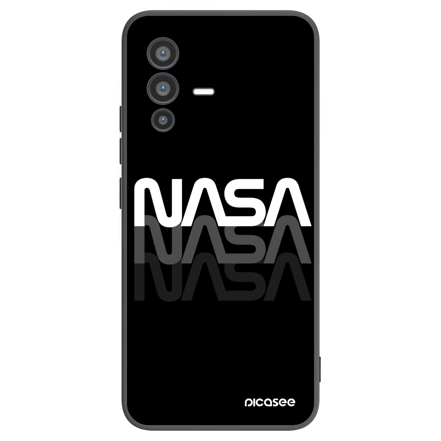 Picasee Μαύρη θήκη σιλικόνης για Vivo V23 5G - NASA Triple