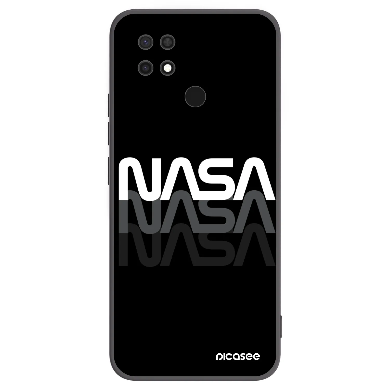 Picasee Μαύρη θήκη σιλικόνης για Xiaomi Redmi 10C - NASA Triple