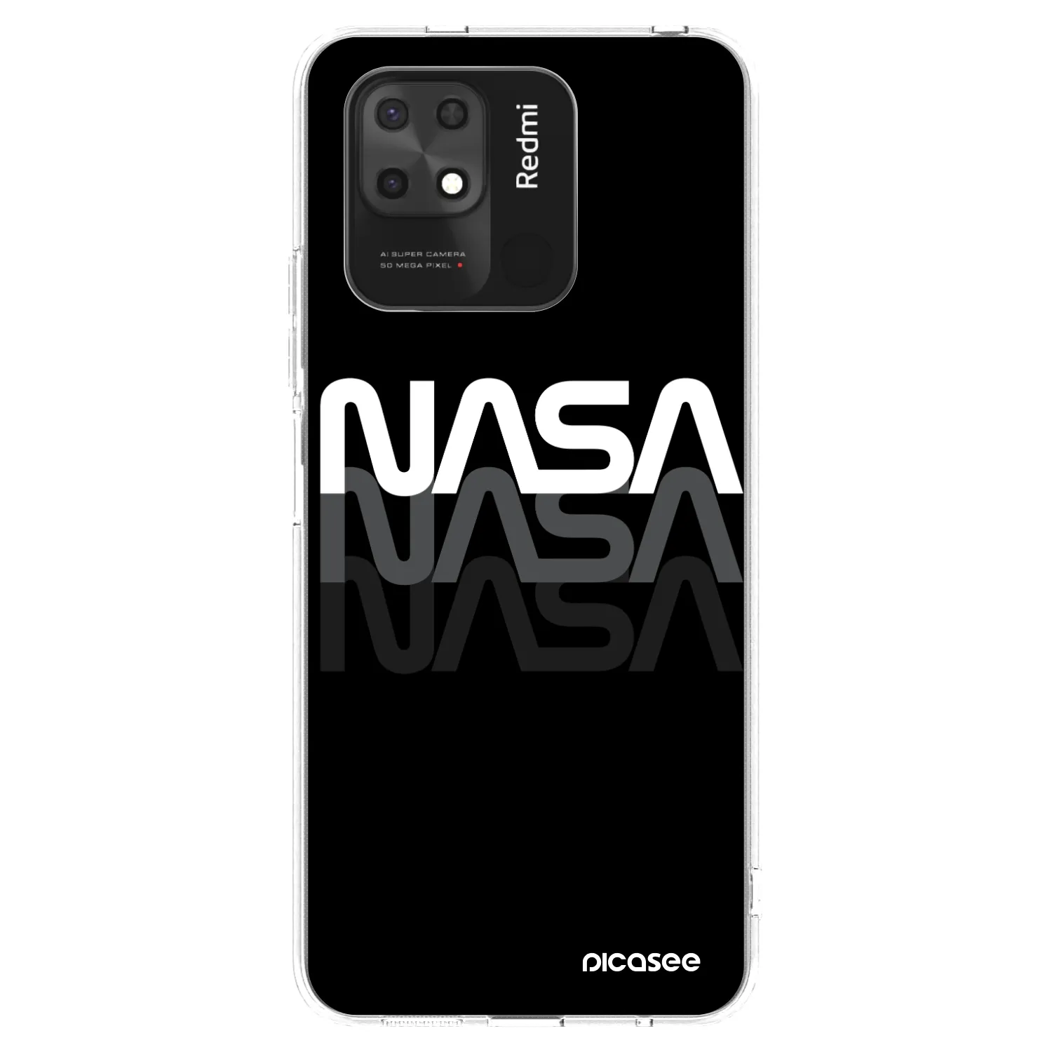 Picasee διαφανής θήκη σιλικόνης Xiaomi Redmi 10C - NASA Triple