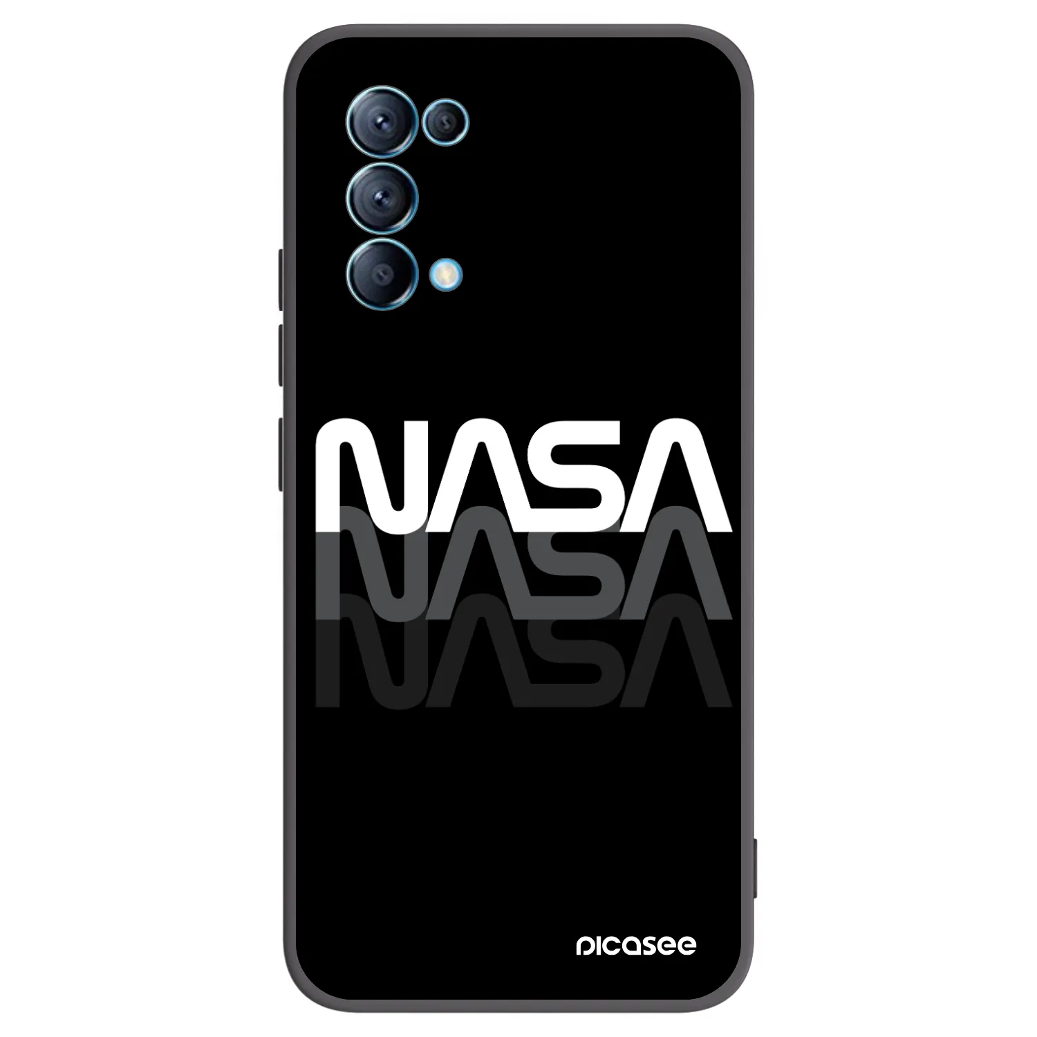 Picasee Μαύρη θήκη σιλικόνης για OPPO Reno 5 5G - NASA Triple