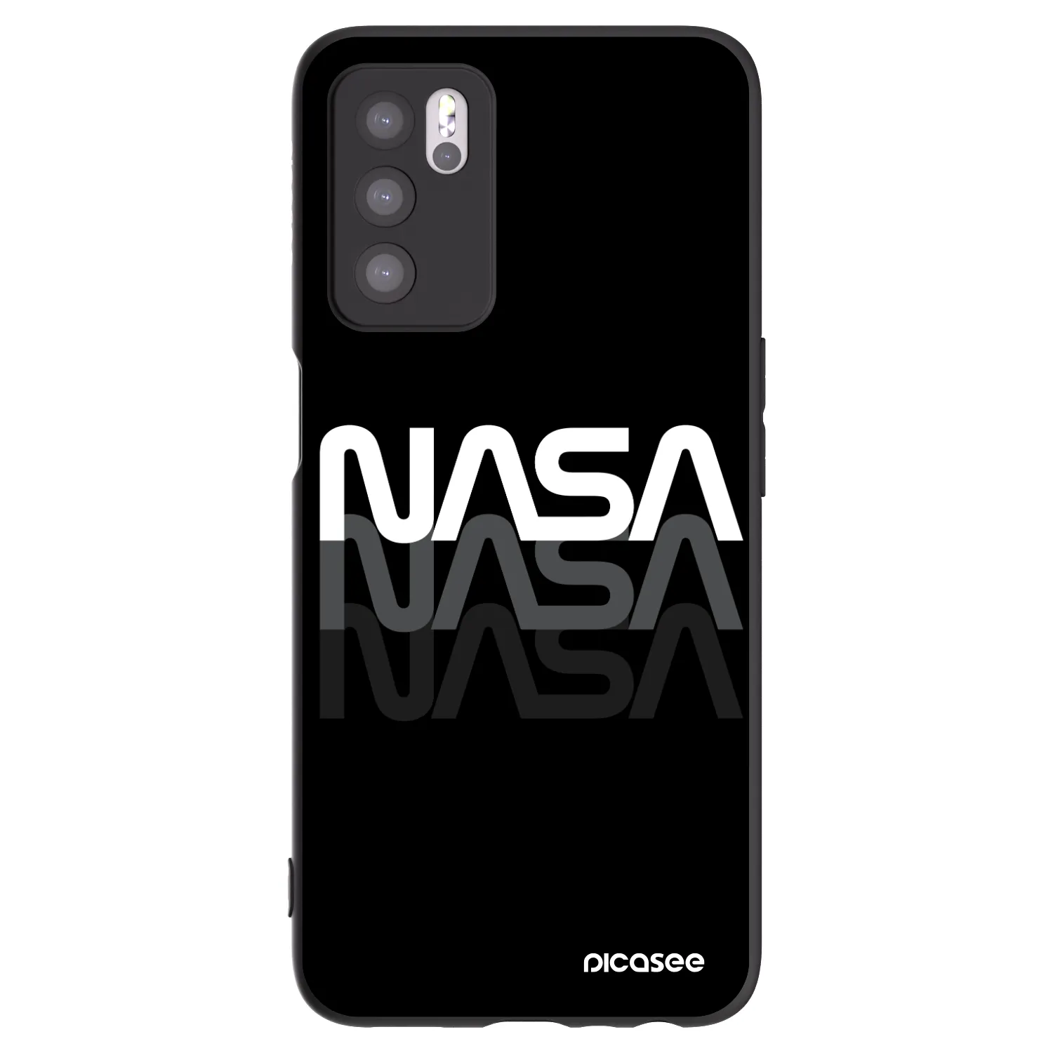 Picasee Μαύρη θήκη σιλικόνης για OPPO A16 - NASA Triple