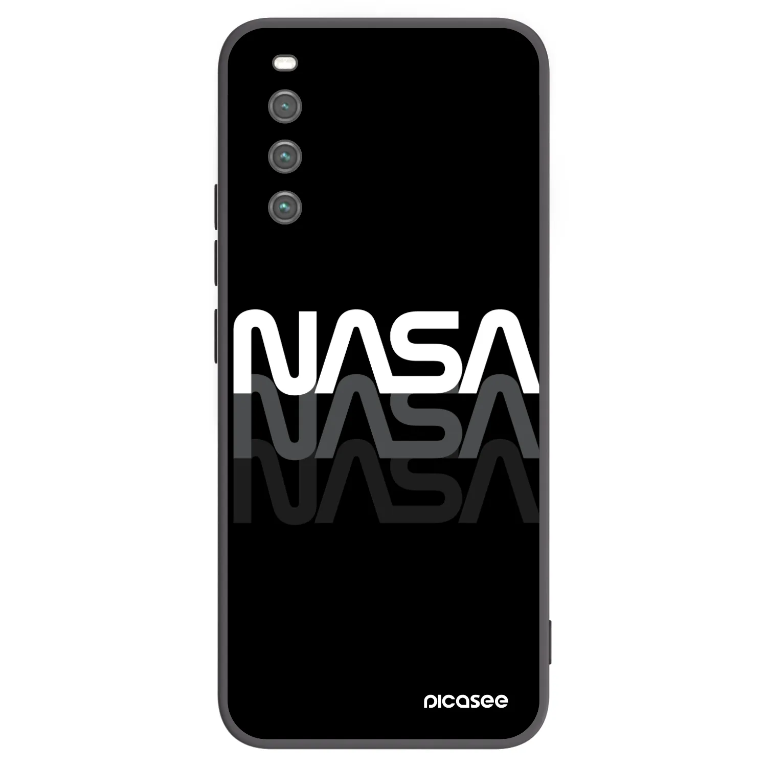 Picasee Μαύρη θήκη σιλικόνης για Sony Xperia 10 IV 5G - NASA Triple