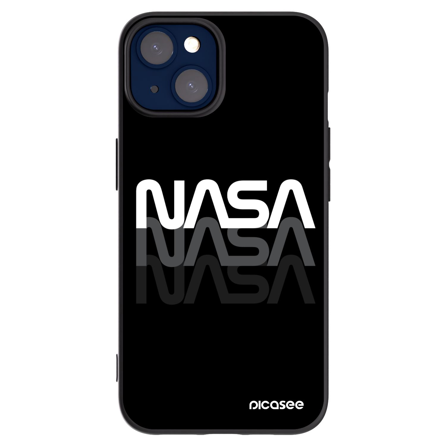 Picasee Μαύρη θήκη σιλικόνης για Apple iPhone 14 - NASA Triple