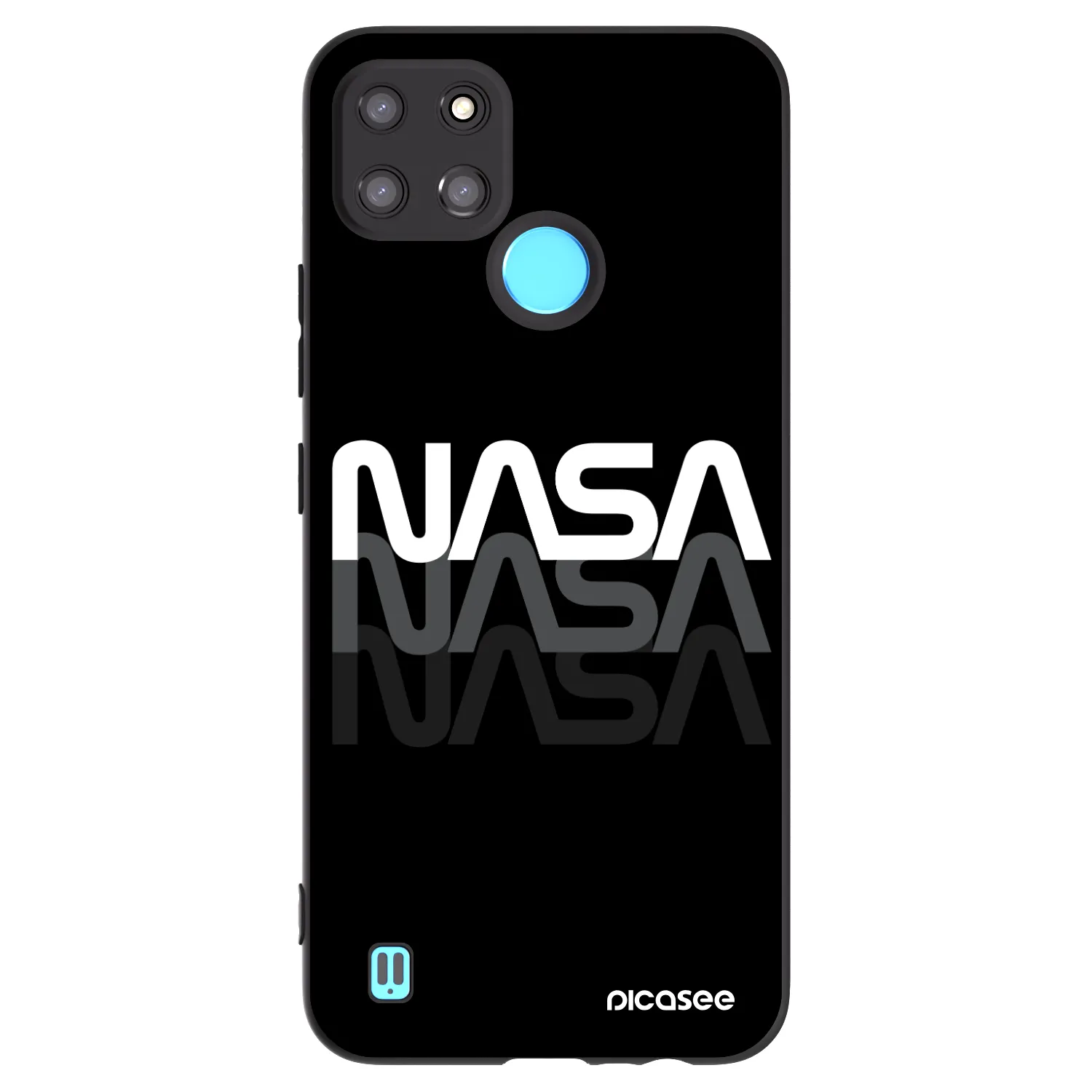 Picasee Μαύρη θήκη σιλικόνης για Realme C21Y - NASA Triple