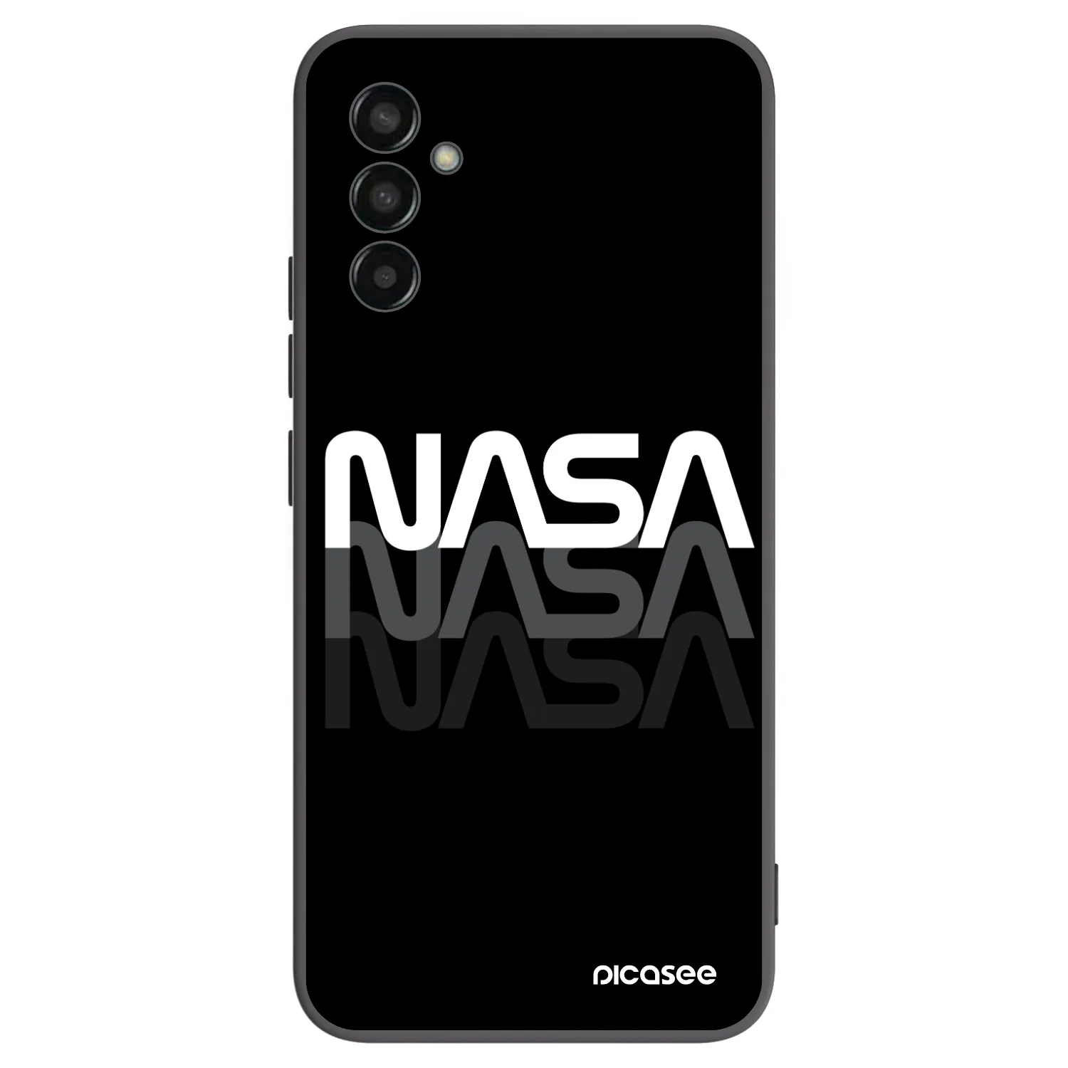 Picasee Μαύρη θήκη σιλικόνης για Samsung Galaxy M13 M135F - NASA Triple
