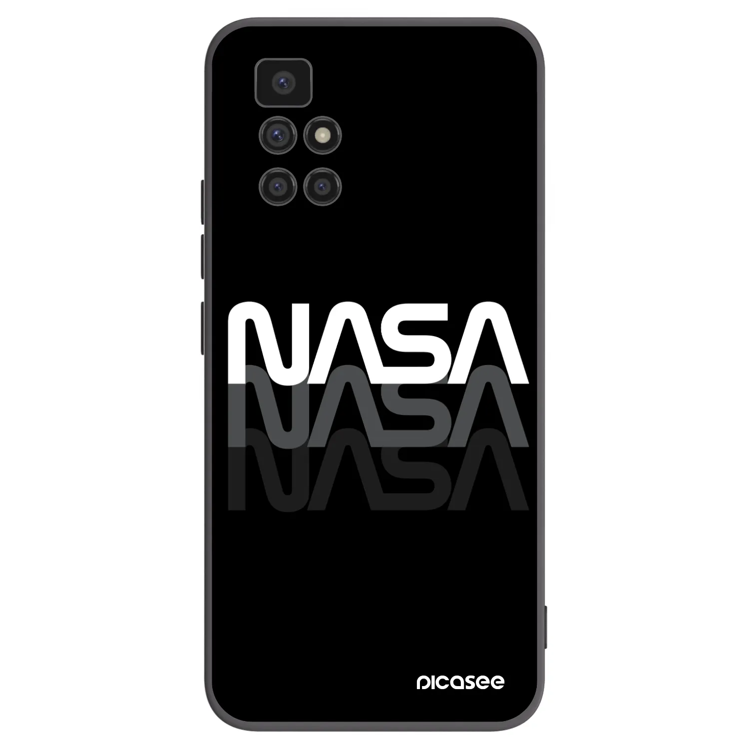 Picasee Μαύρη θήκη σιλικόνης για Xiaomi Redmi 10 (2022) - NASA Triple
