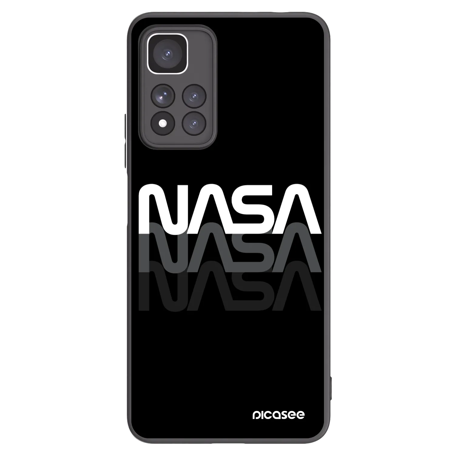 Picasee Μαύρη θήκη σιλικόνης για Xiaomi Redmi Note 11 Pro+ 5G - NASA Triple