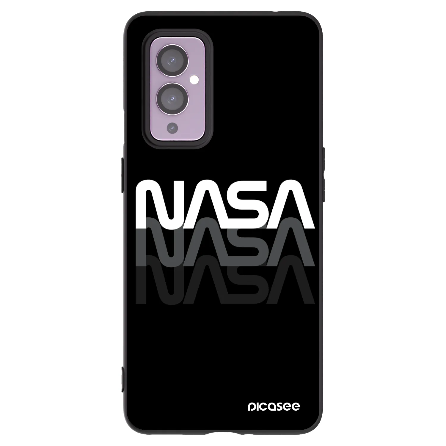Picasee Μαύρη θήκη σιλικόνης για OnePlus 9 - NASA Triple