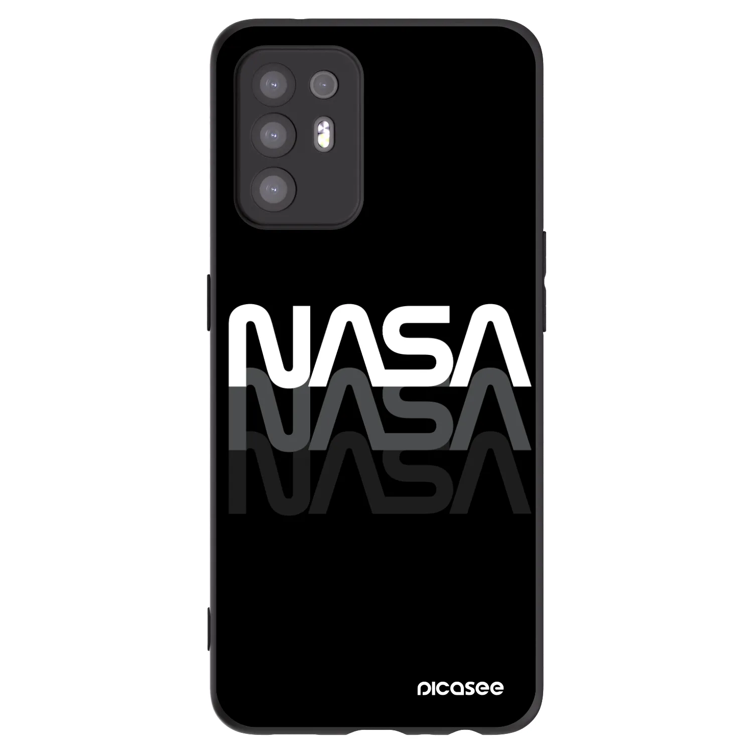 Picasee Μαύρη θήκη σιλικόνης για OPPO A94 5G - NASA Triple