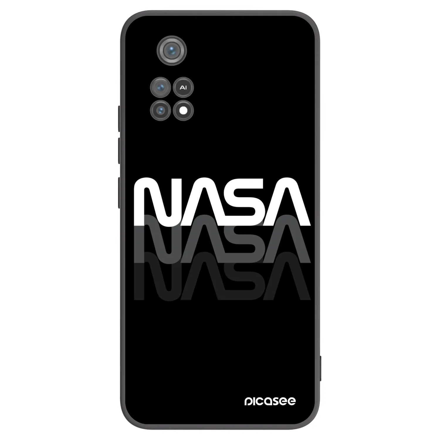 Picasee Μαύρη θήκη σιλικόνης για Xiaomi Poco M4 Pro - NASA Triple