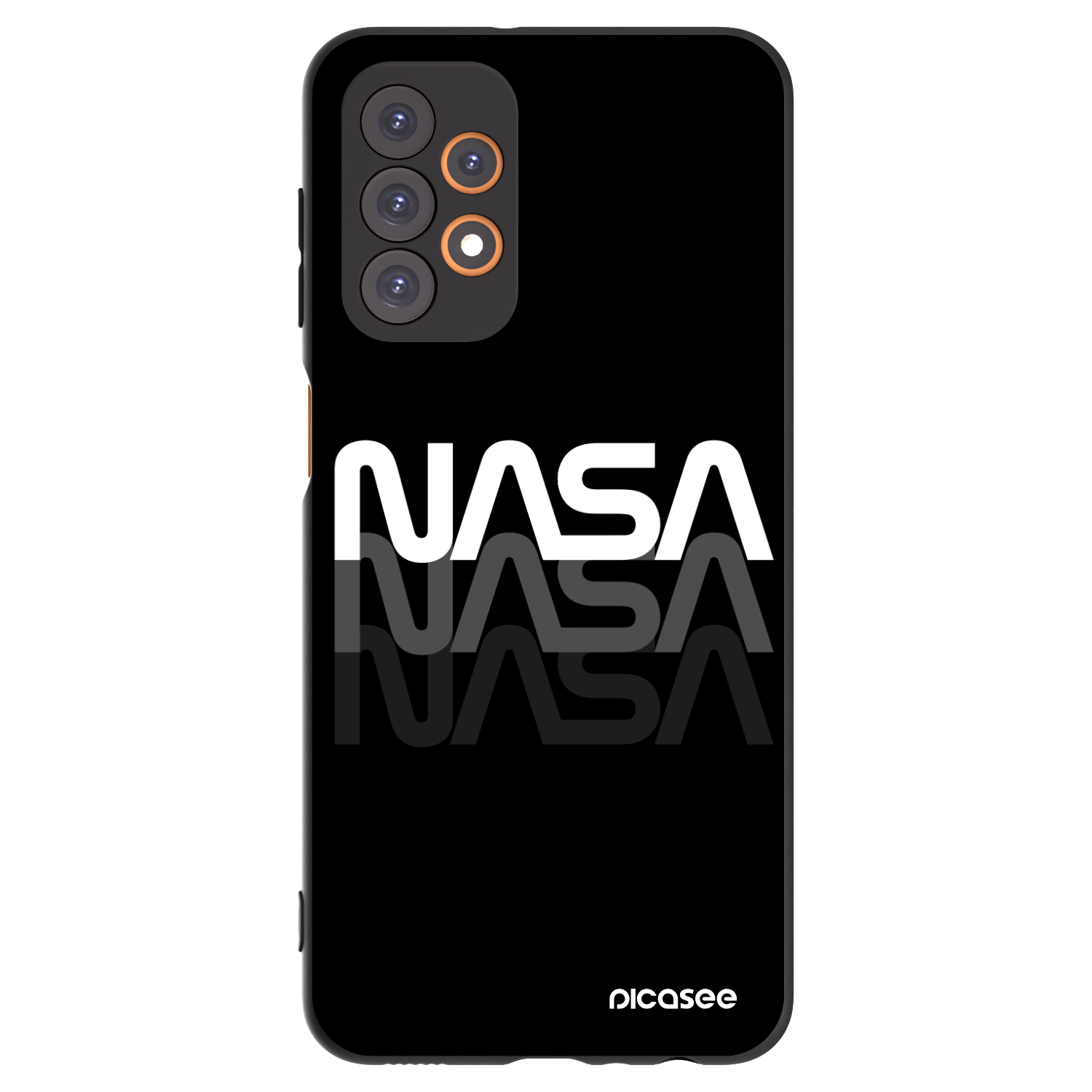 Picasee Μαύρη θήκη σιλικόνης για Samsung Galaxy A23 A236B 5G - NASA Triple