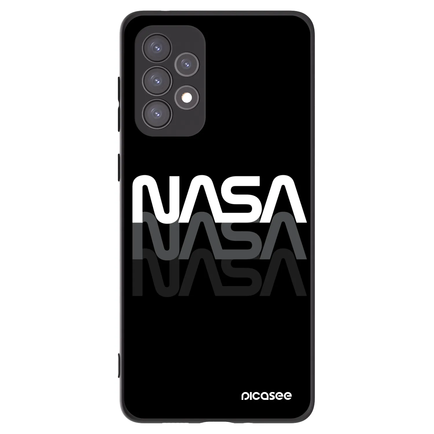 Picasee Μαύρη θήκη σιλικόνης για Samsung Galaxy A73 5G - NASA Triple