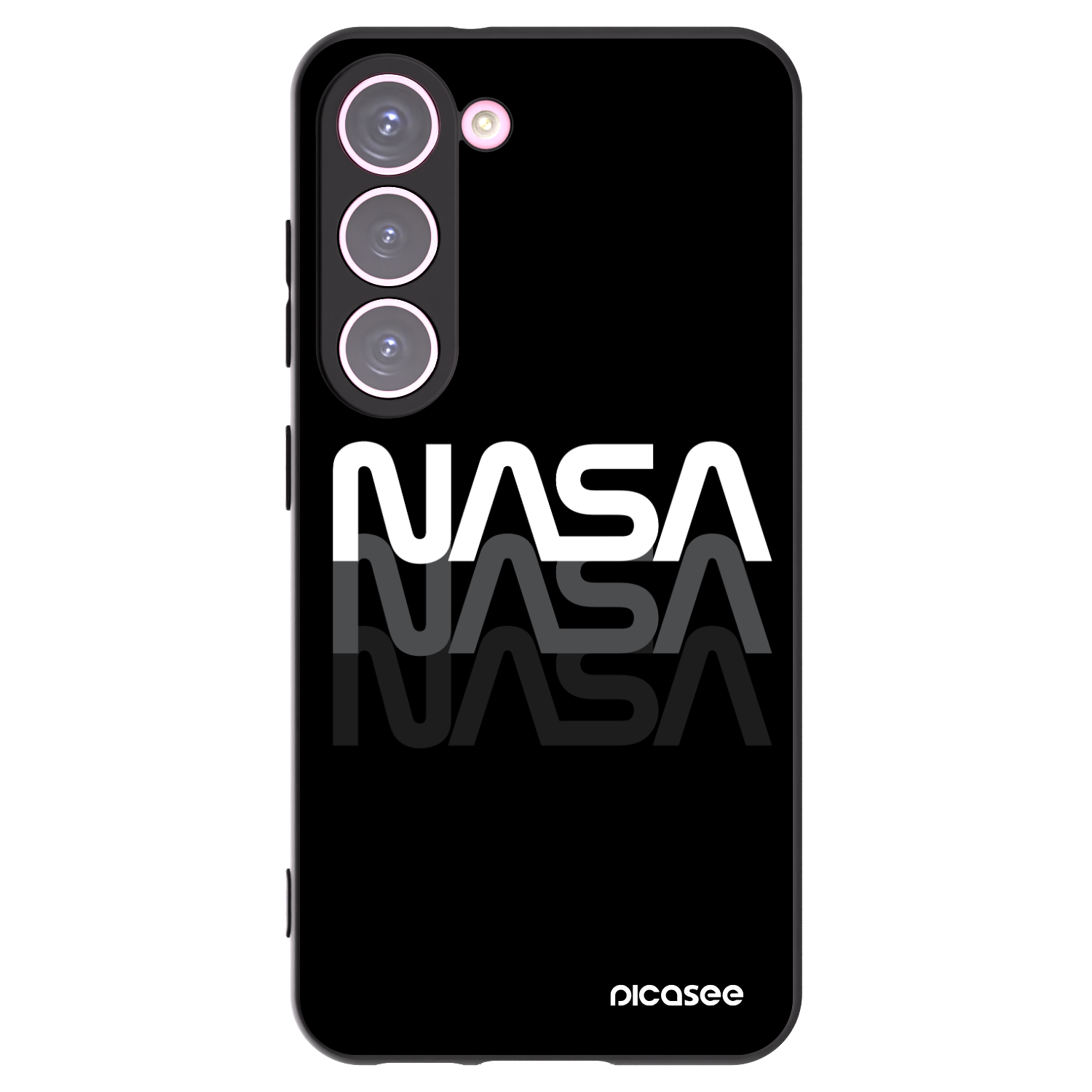 Picasee Μαύρη θήκη σιλικόνης για Samsung Galaxy S23 5G - NASA Triple