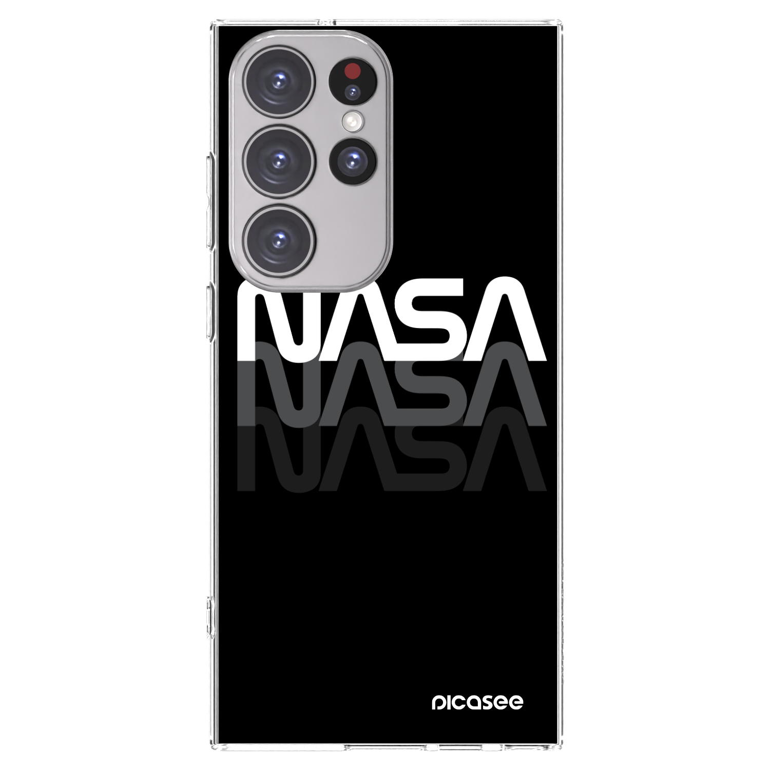 Picasee διαφανής θήκη σιλικόνης Samsung Galaxy S23 Ultra 5G - NASA Triple