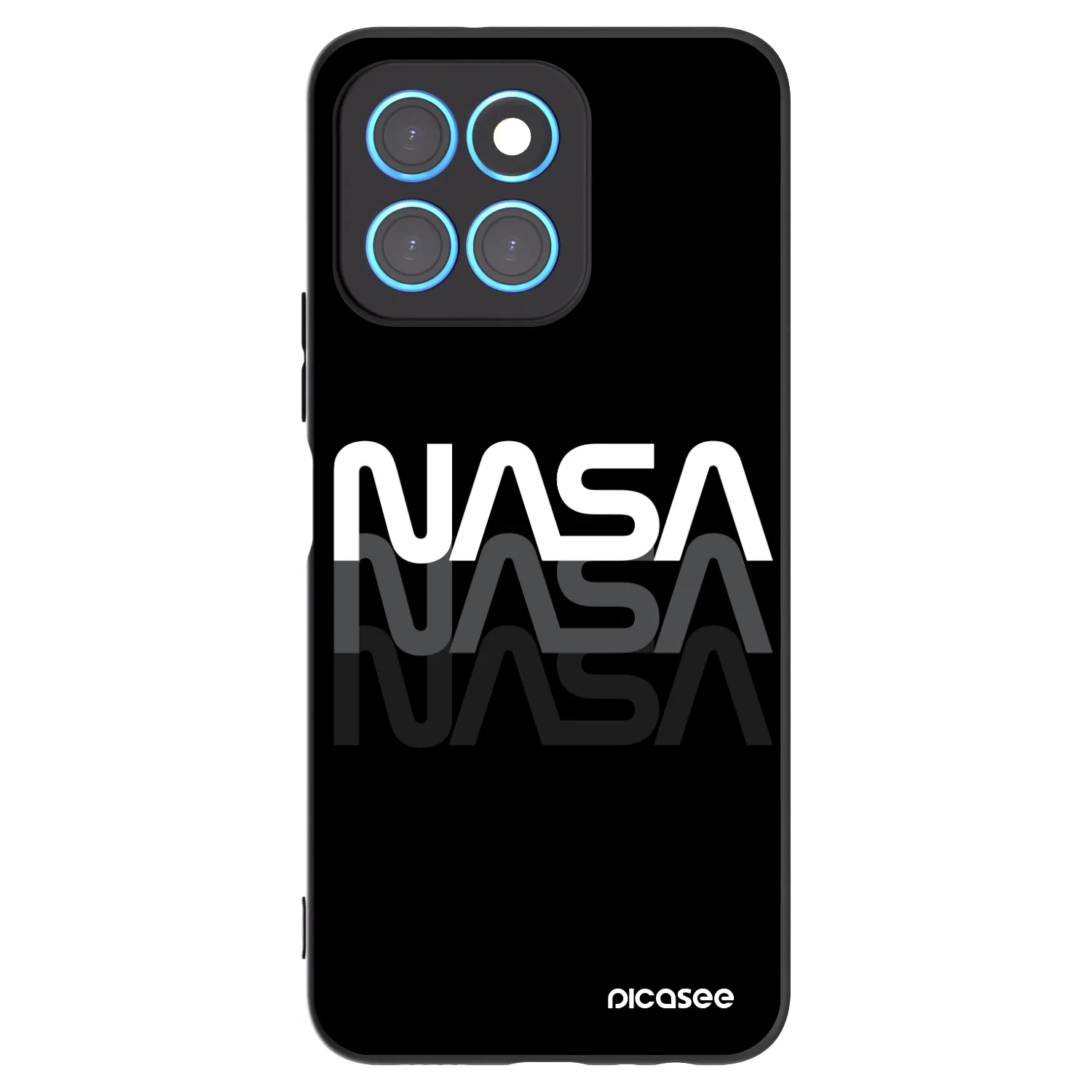 Picasee Μαύρη θήκη σιλικόνης για Honor X8 5G - NASA Triple