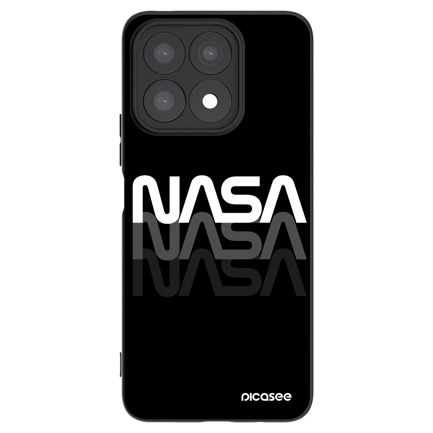 Picasee Μαύρη θήκη σιλικόνης για Honor X8a - NASA Triple