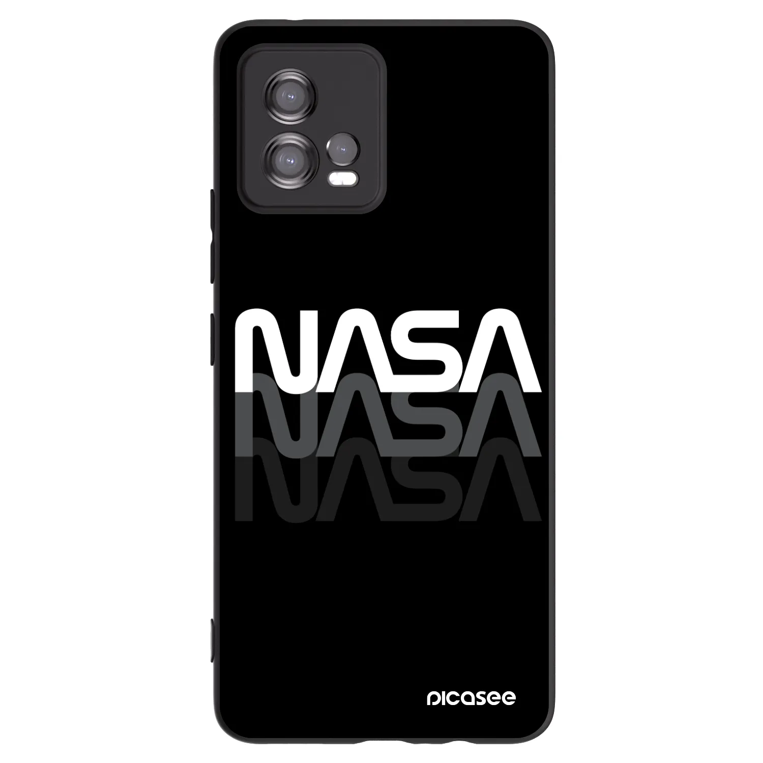 Picasee Μαύρη θήκη σιλικόνης για Motorola Moto G72 - NASA Triple