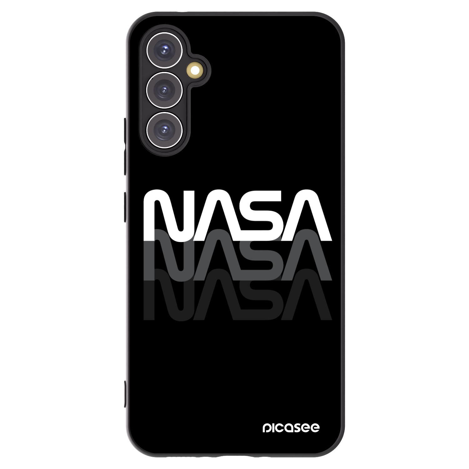 Picasee Μαύρη θήκη σιλικόνης για Samsung Galaxy A34 5G A346B - NASA Triple