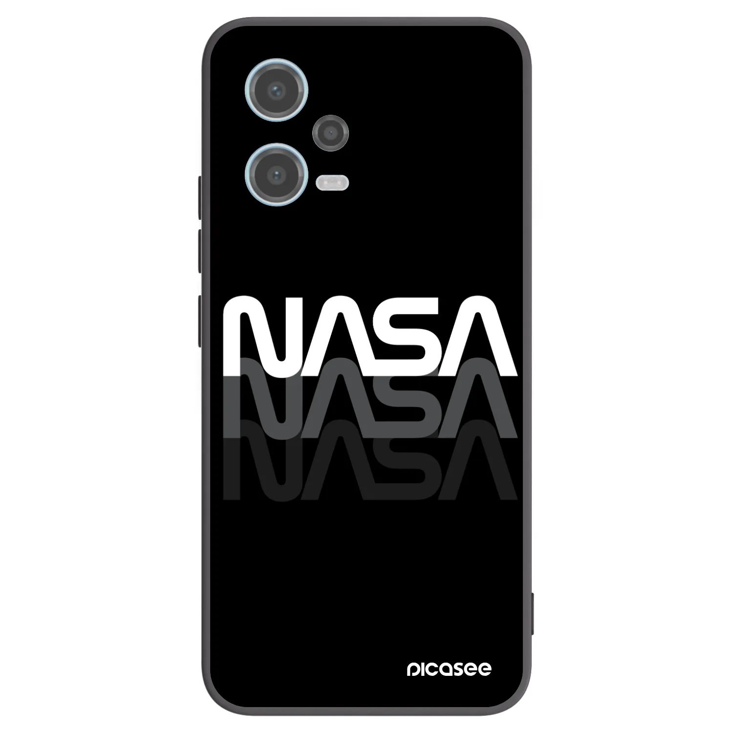 Picasee Μαύρη θήκη σιλικόνης για Xiaomi Redmi Note 12 5G - NASA Triple
