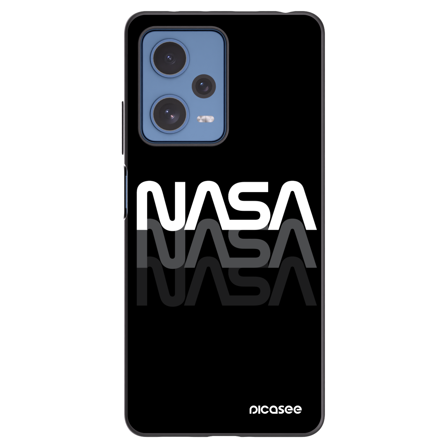 Picasee Μαύρη θήκη σιλικόνης για Xiaomi Redmi Note 12 Pro 5G - NASA Triple