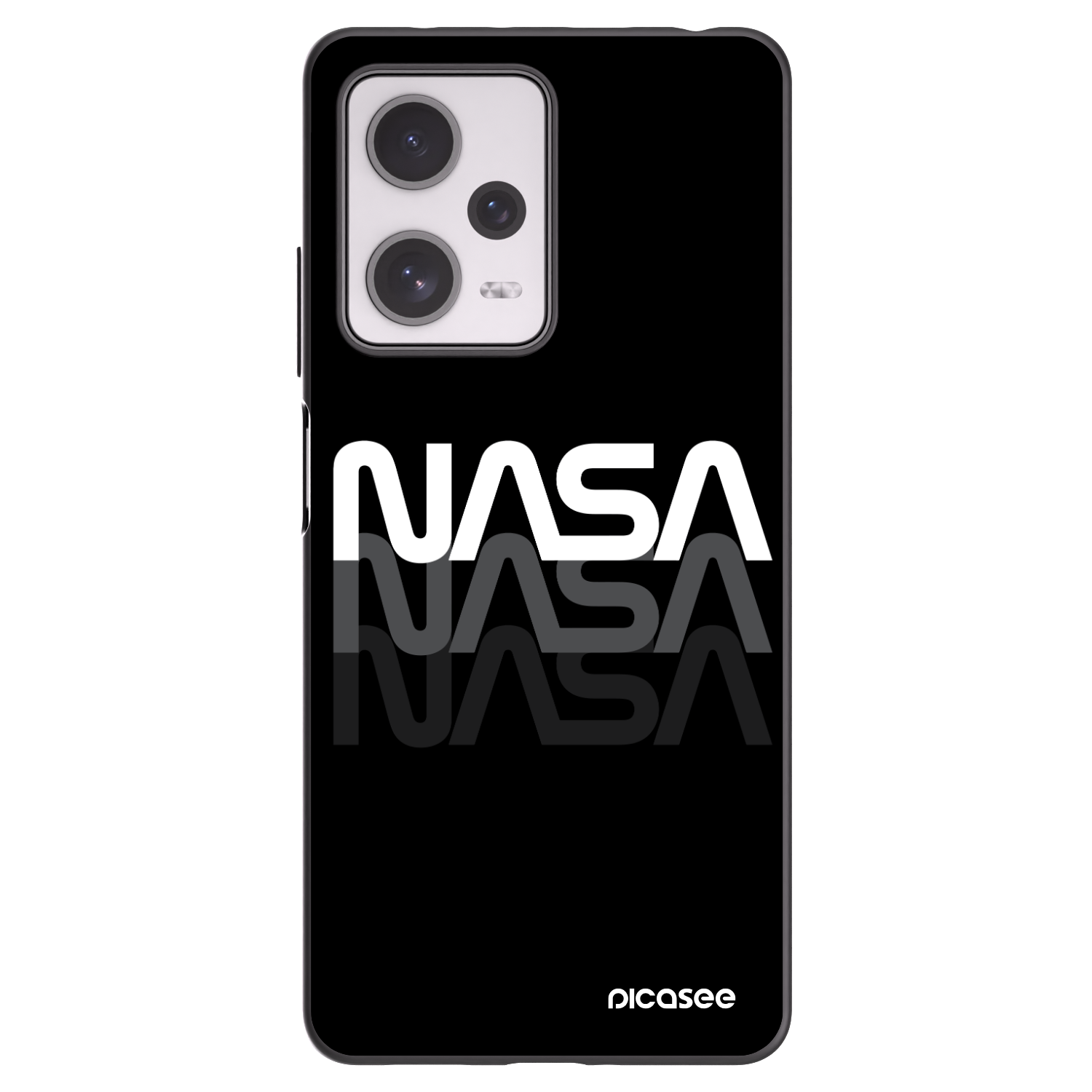 Picasee Μαύρη θήκη σιλικόνης για Xiaomi Redmi Note 12 Pro+ 5G - NASA Triple