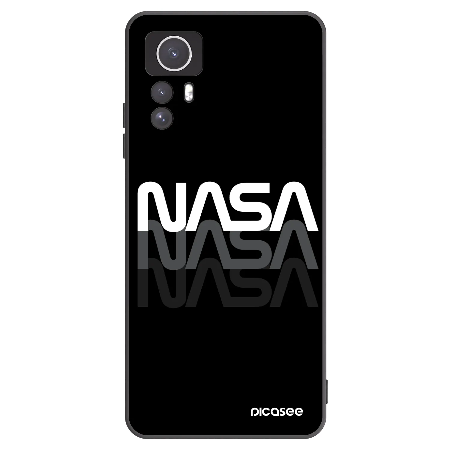Picasee Μαύρη θήκη σιλικόνης για Xiaomi Redmi Note 12S - NASA Triple