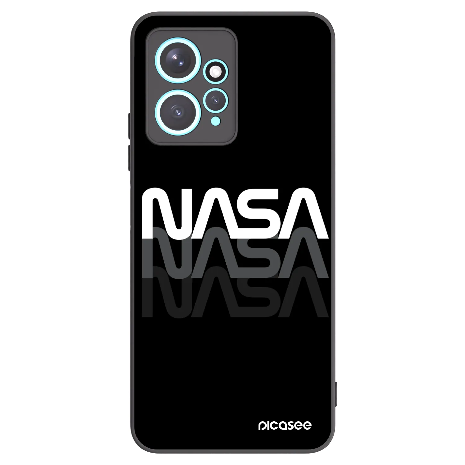 Picasee Μαύρη θήκη σιλικόνης για Xiaomi Redmi Note 12 4G - NASA Triple