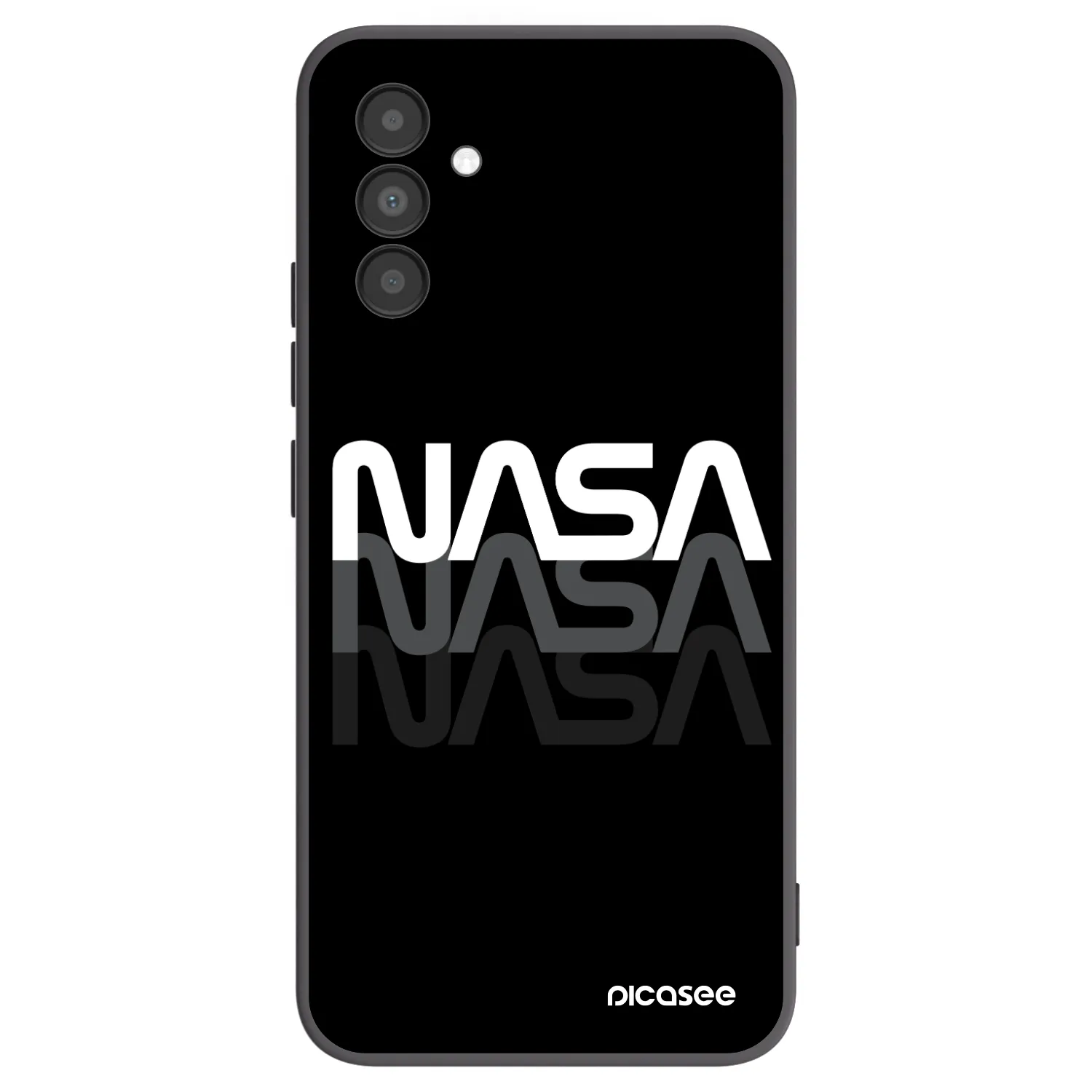 Picasee Μαύρη θήκη σιλικόνης για Samsung Galaxy A04s A047F - NASA Triple