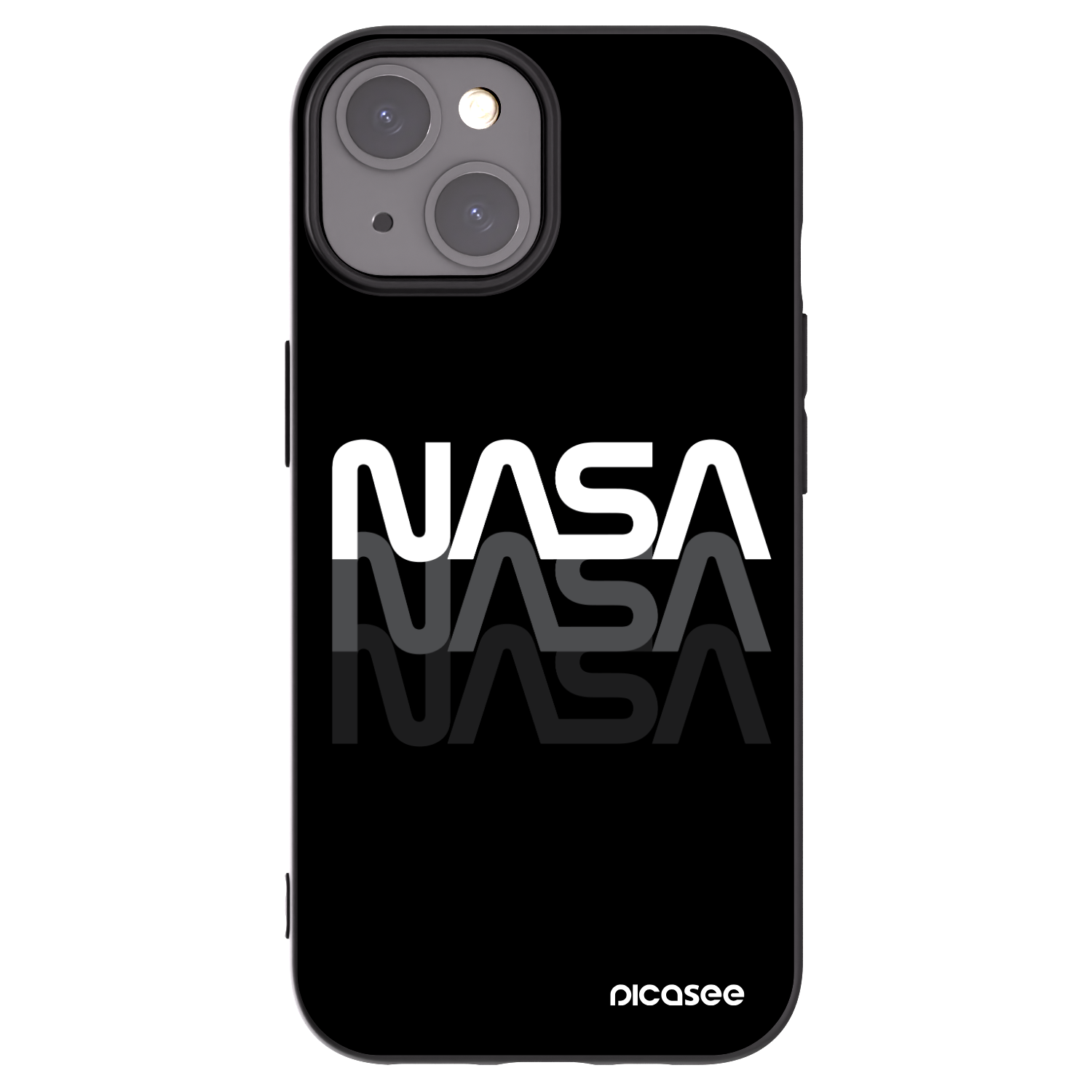 Picasee Μαύρη θήκη σιλικόνης για Apple iPhone 15 - NASA Triple