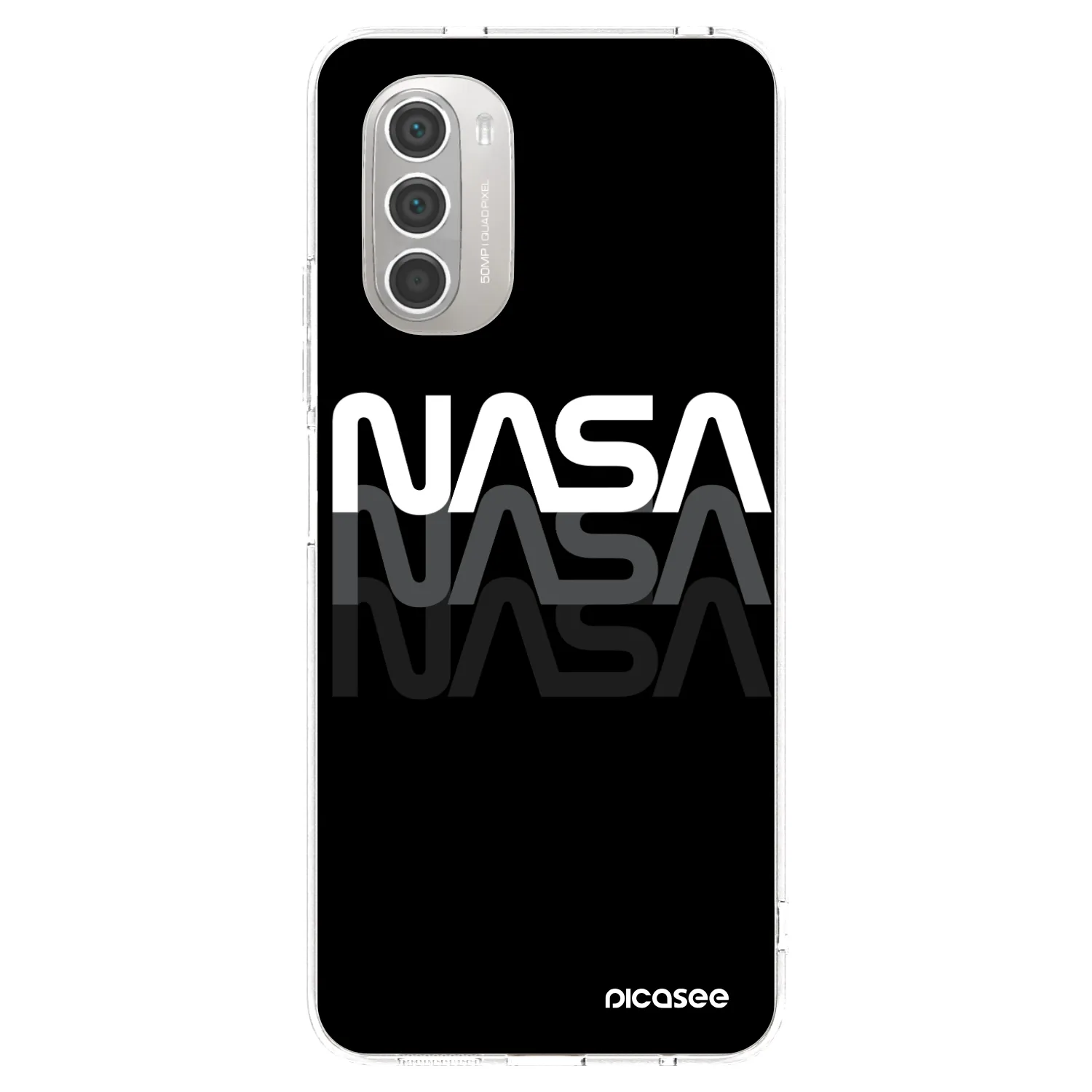 Picasee διαφανής θήκη σιλικόνης Motorola Moto G51 - NASA Triple