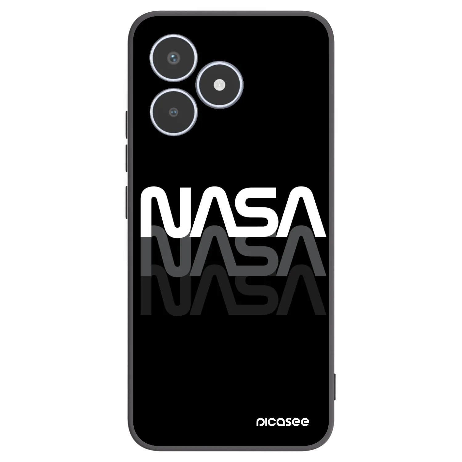 Picasee Μαύρη θήκη σιλικόνης για Realme C53 - NASA Triple