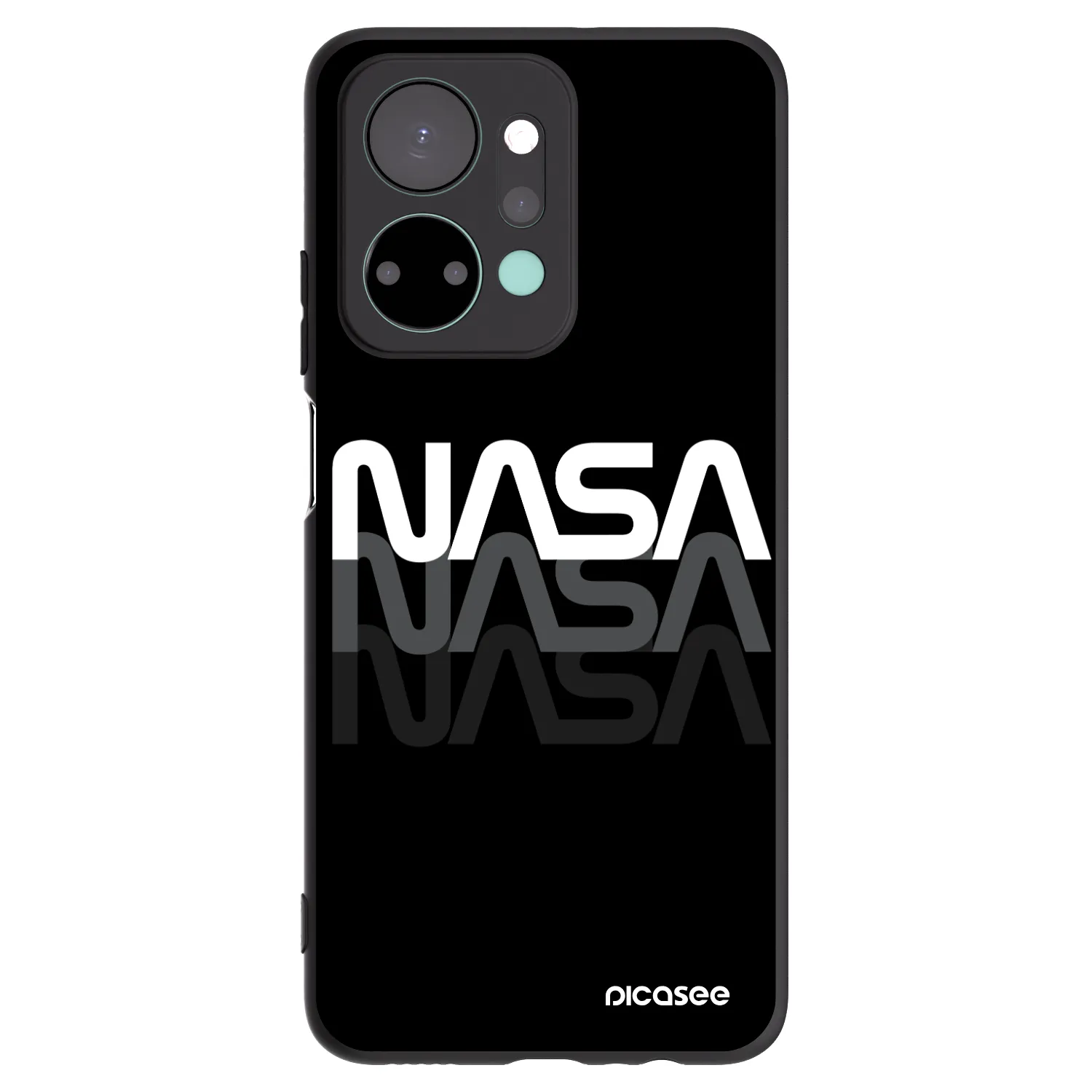 Picasee Μαύρη θήκη σιλικόνης για Honor X7a - NASA Triple