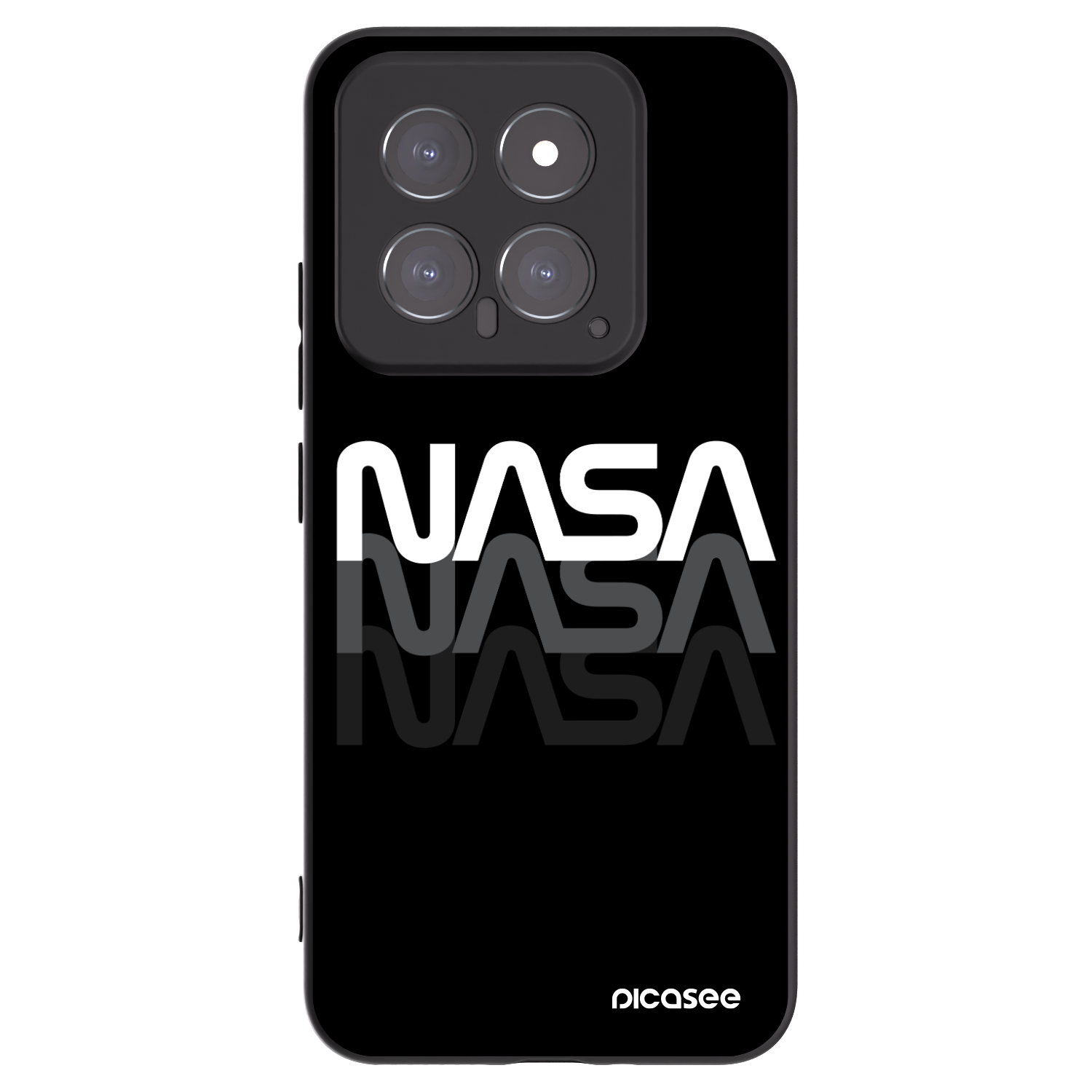 Picasee Μαύρη θήκη σιλικόνης για Xiaomi 14 - NASA Triple